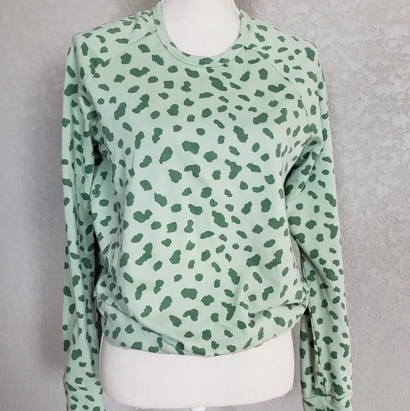 Sundry green leopard print size Small sweatshirt - Picture 2 of 6